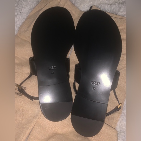 GUCCI NYLON WED LIFFORD JAKARTA LEATHER SANDALs - Picture 3 of 5